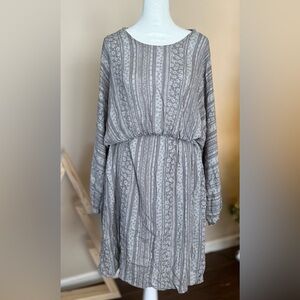 Chic Soul Gray Long Sleeve Dress, 2X